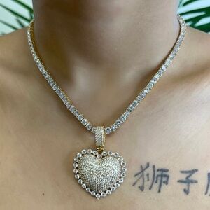 Tennis heart necklace 16 inch